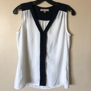 Banana Republic White/Navy Tank